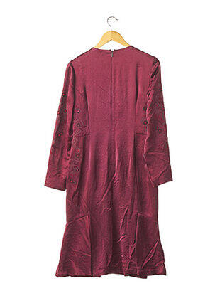 Robe mi-longue manches longues manches longues rouge TORY BURCH femme