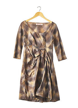 Robe mi-longue manches longues manches longues marron MARNI femme