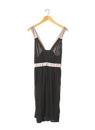 Robe mi-longue tissage crêpe sans manche noir YIGAL AZROUEL femme