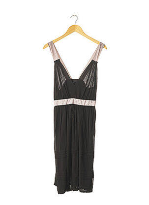Robe mi-longue tissage crêpe sans manche noir YIGAL AZROUEL femme