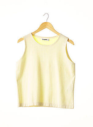 Pull col rond sans manche beige JIL SANDER femme
