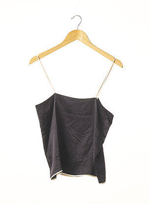 Top col carré fines bretelles noir BOUCHRA JARRAR femme