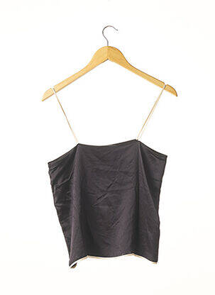 Top col carré fines bretelles noir BOUCHRA JARRAR femme