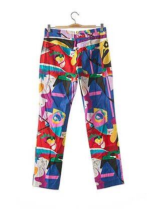 Pantalon droit tissage popeline taille basse bleu GIBO femme