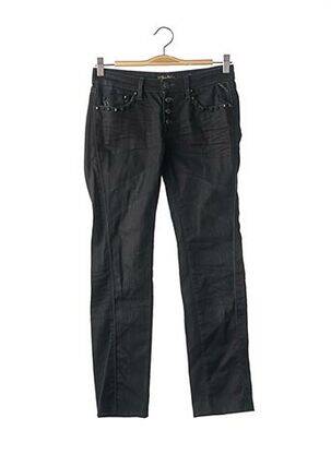 Jeans coupe slim broderie rivets taille basse bleu REPLAY femme