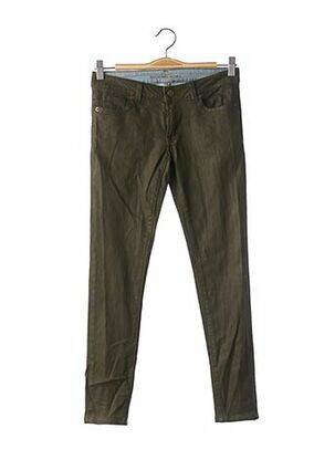 Pantalon 7/8 fermeture zippée sous rabat boutonné taille basse vert MICHAEL KORS femme