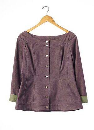 Veste chic fermeture boutonnée sur le devant violet LUNN femme