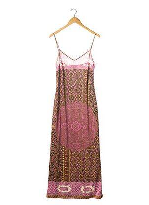 Robe longue imprimé fantaisie fines bretelles rose ETRO  femme