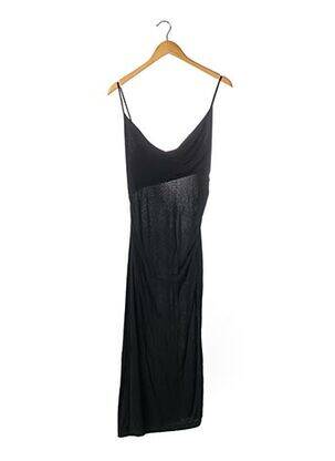 Robe mi-longue tissage crêpe fines bretelles noir DIANE VON FURSTENBERG femme