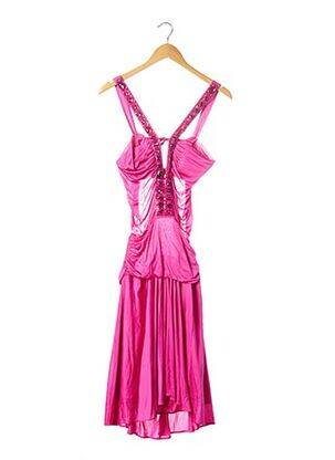 Robe mi-longue col v fines bretelles rose LA PERLA femme