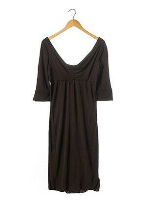 Robe mi-longue tissage crêpe marron DIANE VON FURSTENBERG femme