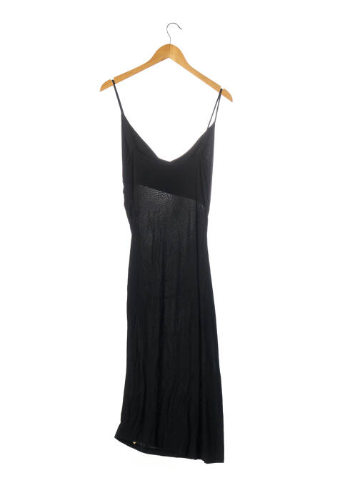 Robe mi-longue tissage crêpe fines bretelles noir DIANE VON FURSTENBERG femme