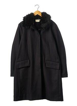 Manteau long poches sans capuche noir MARNI femme