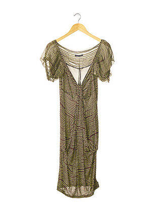 Robe mi-longue manches courtes manches courtes vert UNGARO FEVER femme