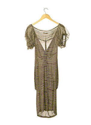 Robe mi-longue manches courtes manches courtes vert UNGARO FEVER femme