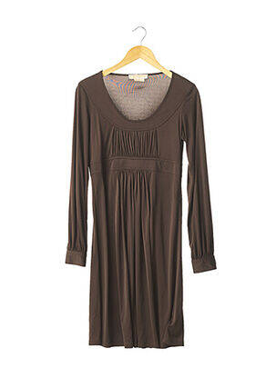 Robe mi-longue manches longues manches longues marron MICHAEL KORS femme