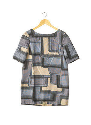 Robe courte fermeture zippée au dos manches courtes bleu MARNI femme
