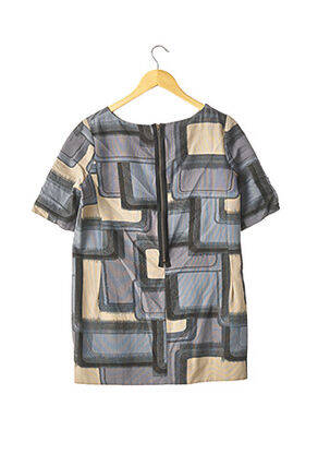 Robe courte fermeture zippée au dos manches courtes bleu MARNI femme
