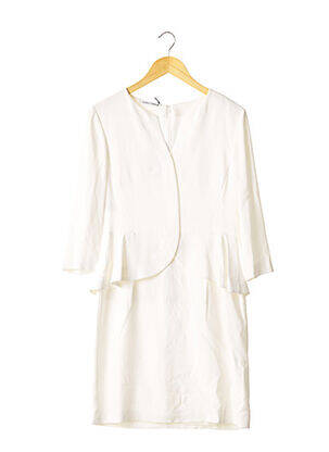 Robe mi-longue manches longues manches longues blanc ALBERTA FERRETTI femme