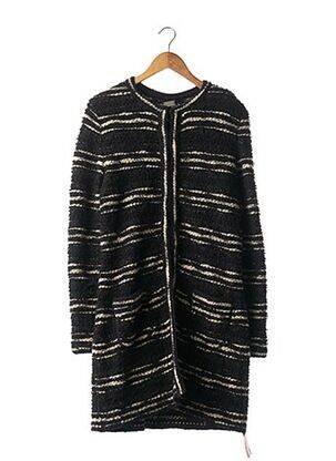 Manteau long coupe droite sans capuche noir LIL POUR L'AUTRE femme