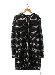 Manteau long coupe droite sans capuche noir LIL POUR L'AUTRE femme