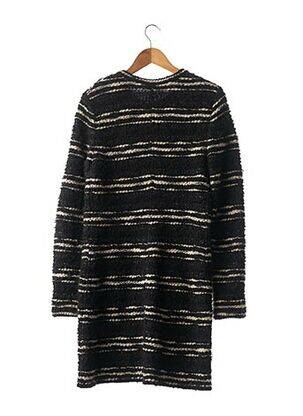 Manteau long coupe droite sans capuche noir LIL POUR L'AUTRE femme
