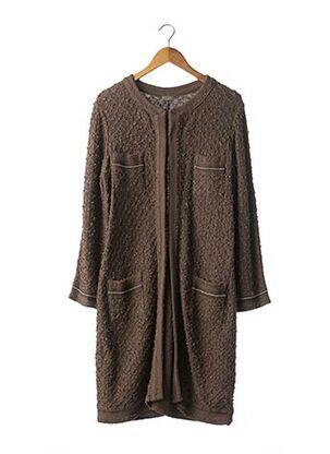 Manteau long coupe droite sans capuche marron LIL POUR L'AUTRE femme