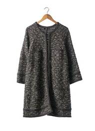 Manteau long coupe droite sans capuche gris LIL POUR L'AUTRE femme