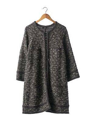 Manteau long coupe droite sans capuche gris LIL POUR L'AUTRE femme