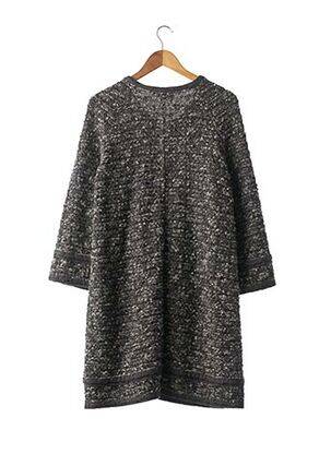 Manteau long coupe droite sans capuche gris LIL POUR L'AUTRE femme