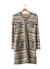 Manteau long coupe cintrée sans capuche gris LIL POUR L'AUTRE femme
