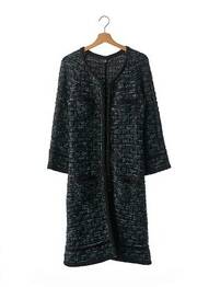 Manteau long coupe droite sans capuche vert LIL POUR L'AUTRE femme