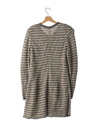 Manteau long coupe cintrée sans capuche gris LIL POUR L'AUTRE femme