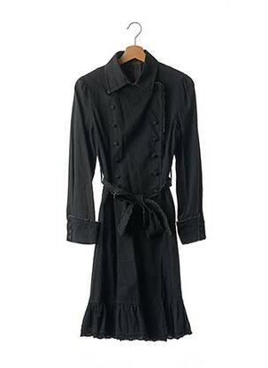 Imperméable manches longues sans capuche noir CHINE COLLECTION femme