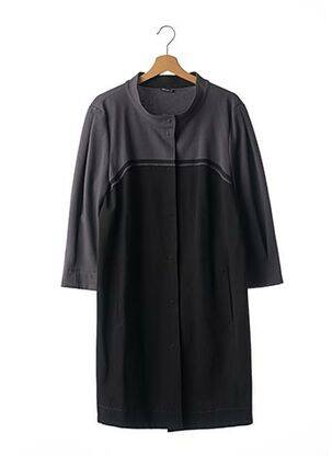 Manteau long fermeture pressionnée sans capuche gris PENNYBLACK femme