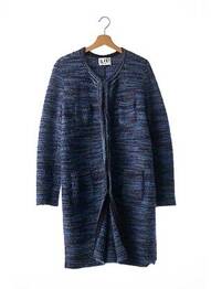 Manteau long coupe cintrée sans capuche bleu LIL PARIS femme