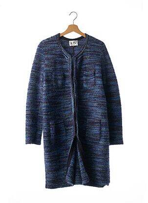 Manteau long coupe cintrée sans capuche bleu LIL PARIS femme
