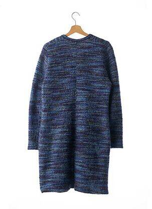 Manteau long coupe cintrée sans capuche bleu LIL PARIS femme