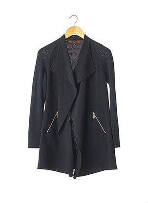 Gilet manches longues maille tricot bleu APOSTROPHE femme
