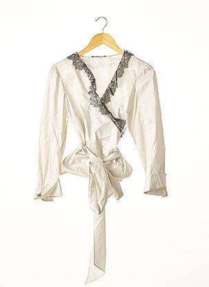 Chemisier manches longues manches longues beige CAROLINA HERRERA femme