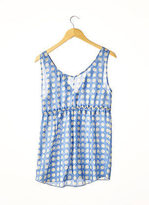 Top tissage crêpe sans manche bleu CERRUTI 1881 femme
