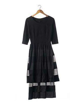 Robe mi-longue manches 3/4 manches 3/4 noir SANS MARQUE femme