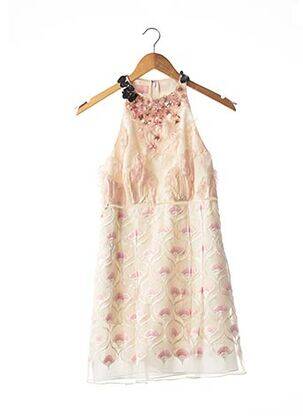 Robe mi-longue imprimé fantaisie sans manche rose GIAMBA femme