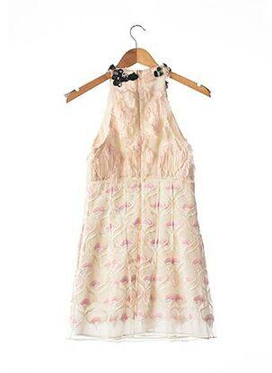 Robe mi-longue imprimé fantaisie sans manche rose GIAMBA femme