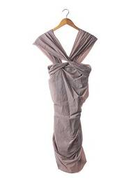 Robe mi-longue fermeture zippée au dos fines bretelles gris LA PETITE S... femme