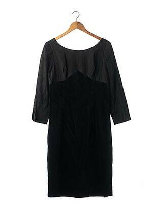 Robe mi-longue manches 3/4 manches 3/4 noir STEPHA femme