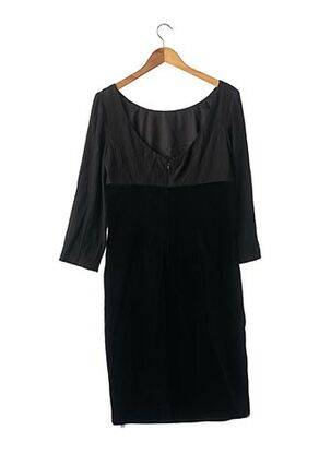 Robe mi-longue manches 3/4 manches 3/4 noir STEPHA femme