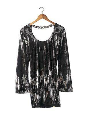 Robe mi-longue col rond noir SKY femme