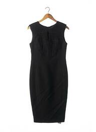 Robe mi-longue tissage crêpe sans manche noir ARZU KAPROL femme