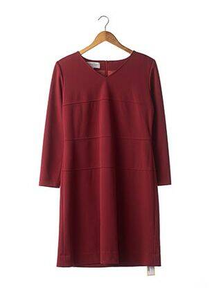 Robe mi-longue manches longues manches longues rouge BLEU MARINE DESIGN femme